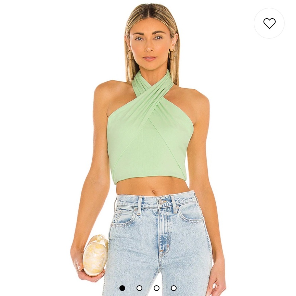 Revolve, Superdown, Amelie Wrap Crop Top in Mint